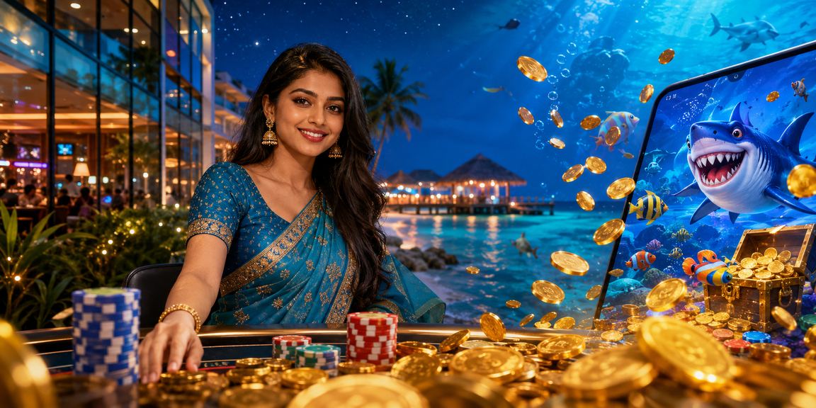 সেন্ট মার্টিন থিমে ফিশিং গেম — চা বাগান পটভূমি